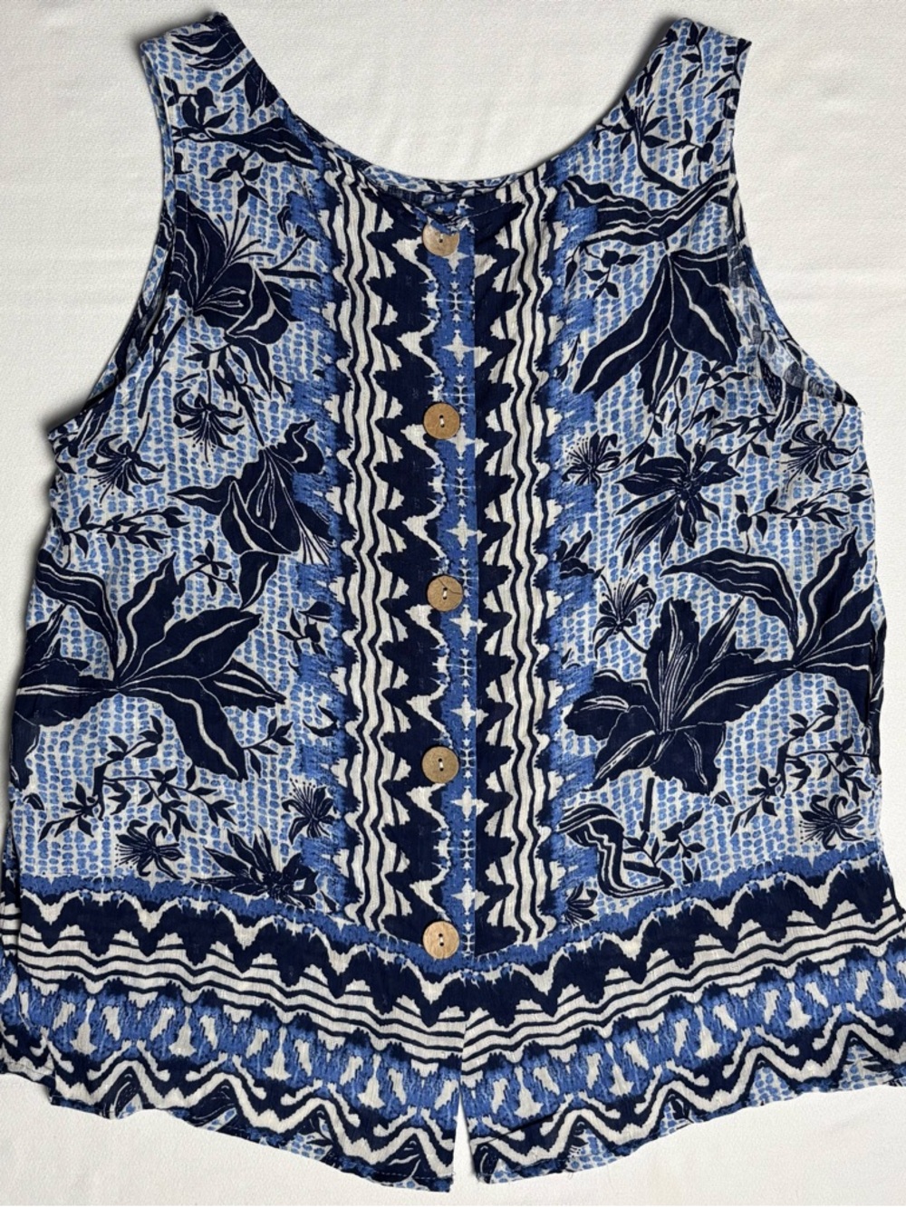 NWT Nicole Miller Blue Tropical Tank-Small - Picture 6 of 8